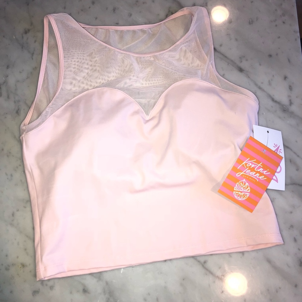 new! Kortni Jeane netted sweetheart - blush pink